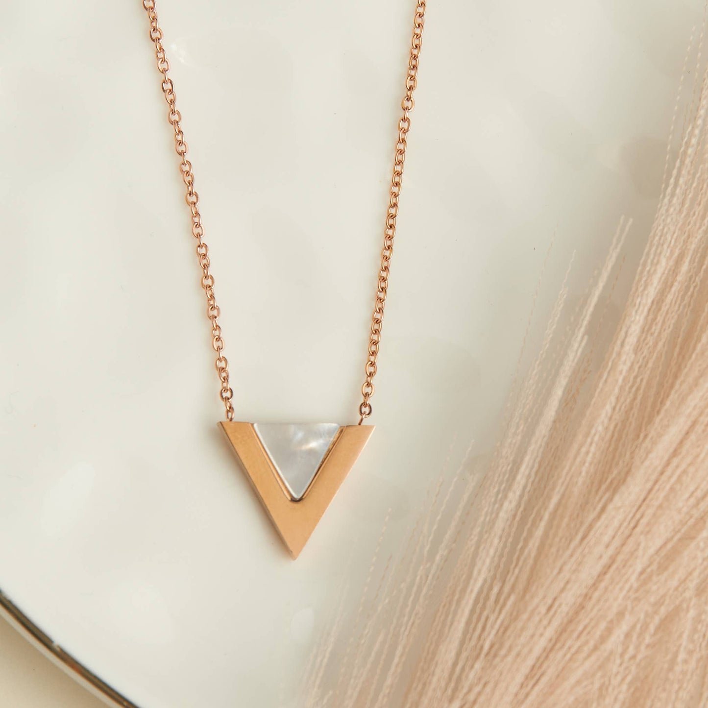 Sale - Hypoallergenic Stainless Steel Triangle Necklace