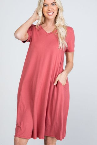Basic Short Sleeve Tee Dress