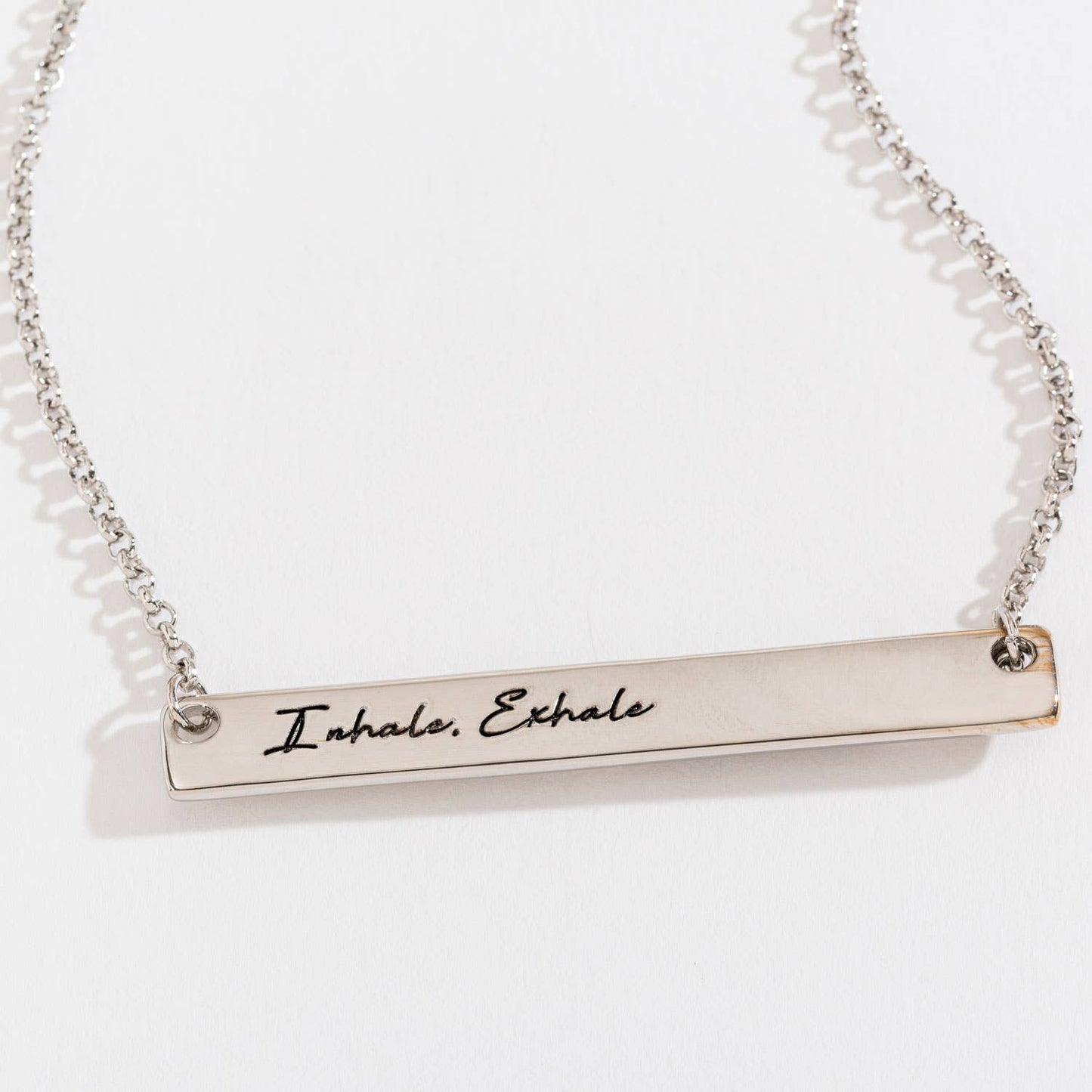 Breathe Inspirational Bar Necklace