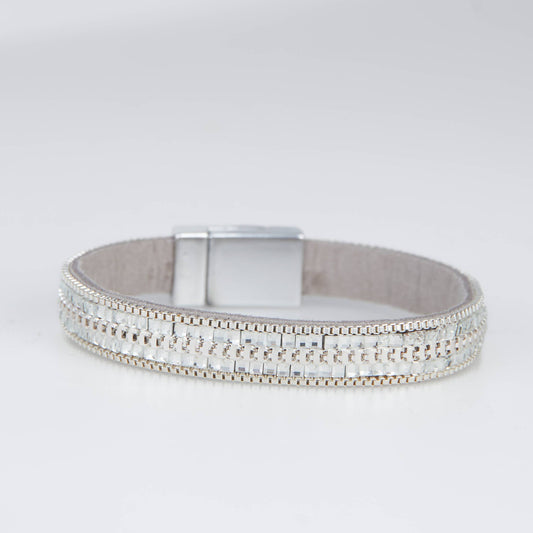 Marlie Two Tone Square Beaded Magnetic Bracelet