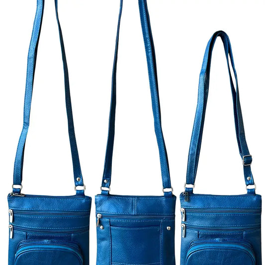 Leather Crossbody with Front Pouch Pocket