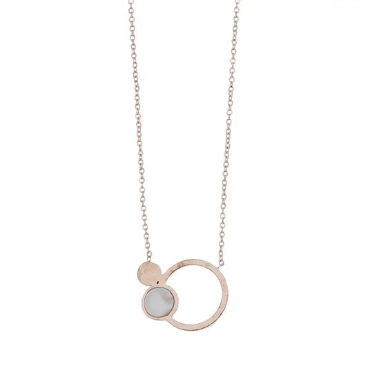 Petite Circle Stone Necklace