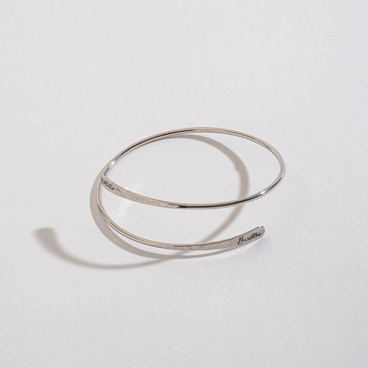 Breathe Engraved Adjustable Bangle Bracelet