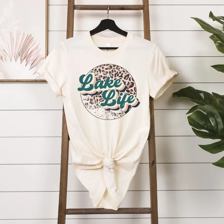 Lake Life Leopard Print Graphic Tee