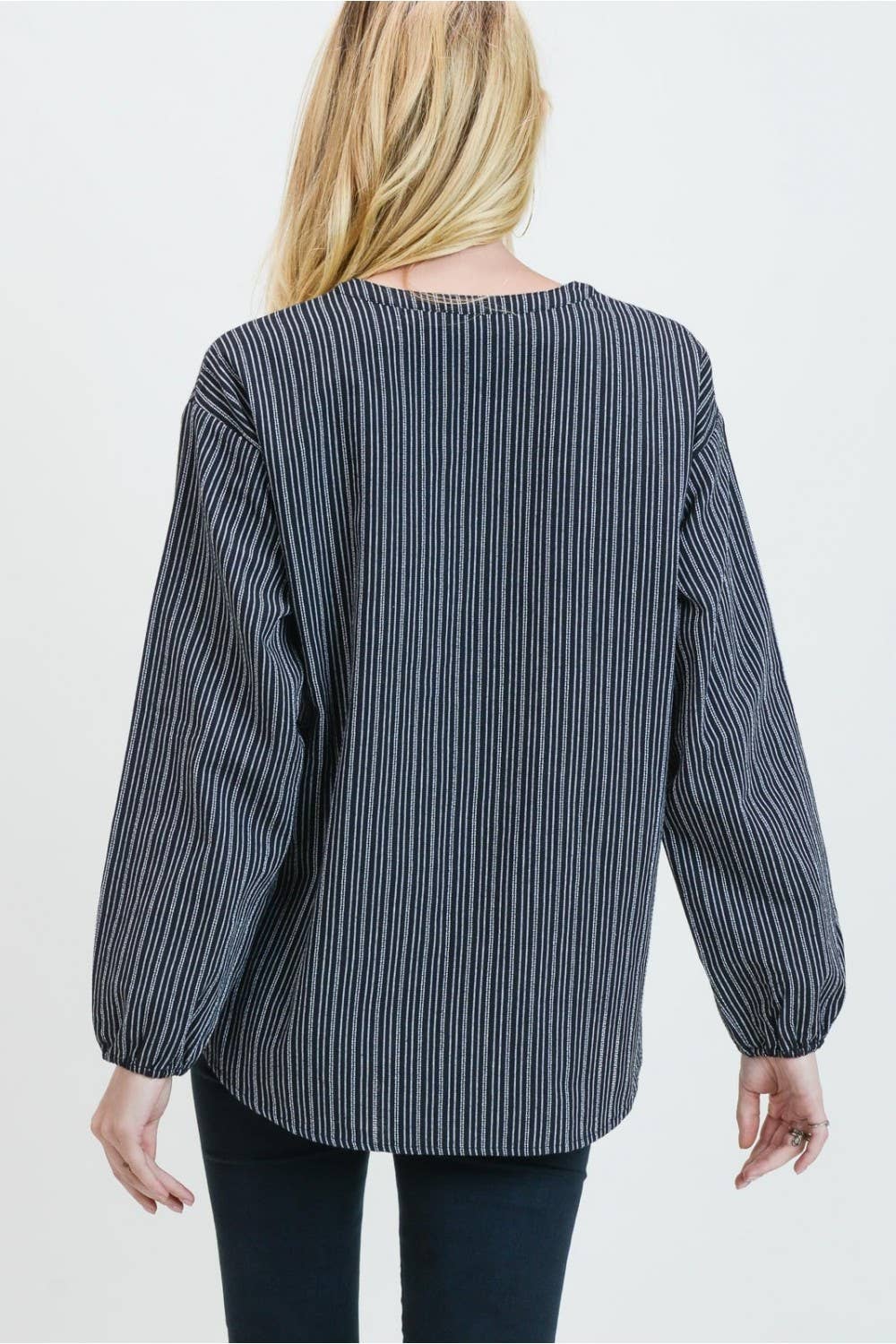 Women's Jacquard Open-Placket Cotton Blouse