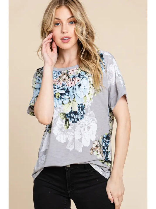 Relaxed Everyday Floral Print Tee