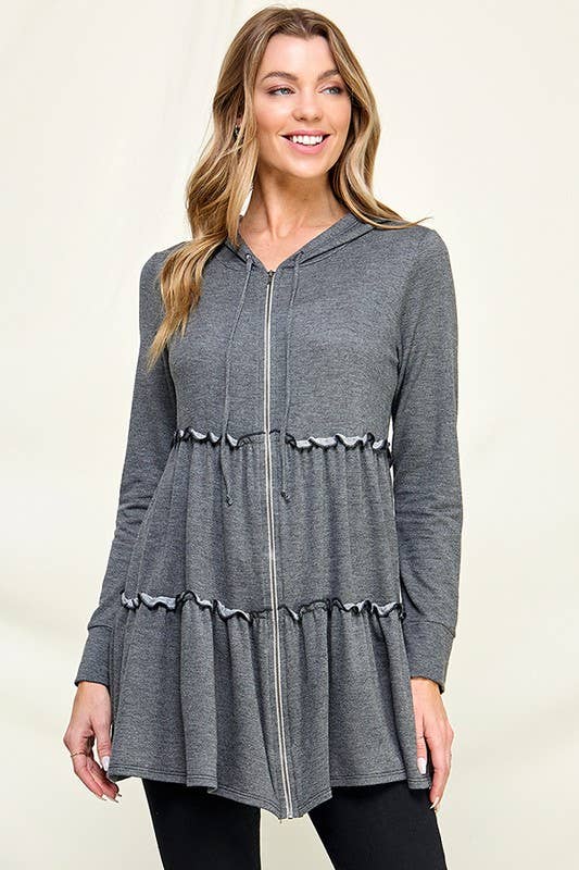 Plus Size Knit Hoodie Tunic
