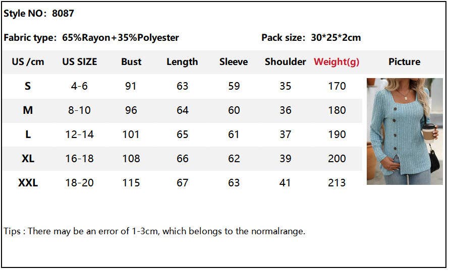 Square Collar Long Sleeve Top