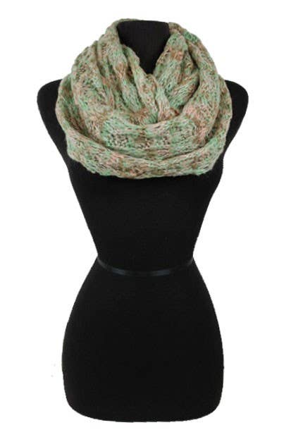 Colorful Stitched Crochet Knit Infinity Scarves