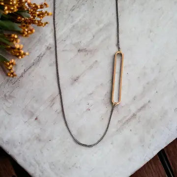 Hematite and Gold Necklace