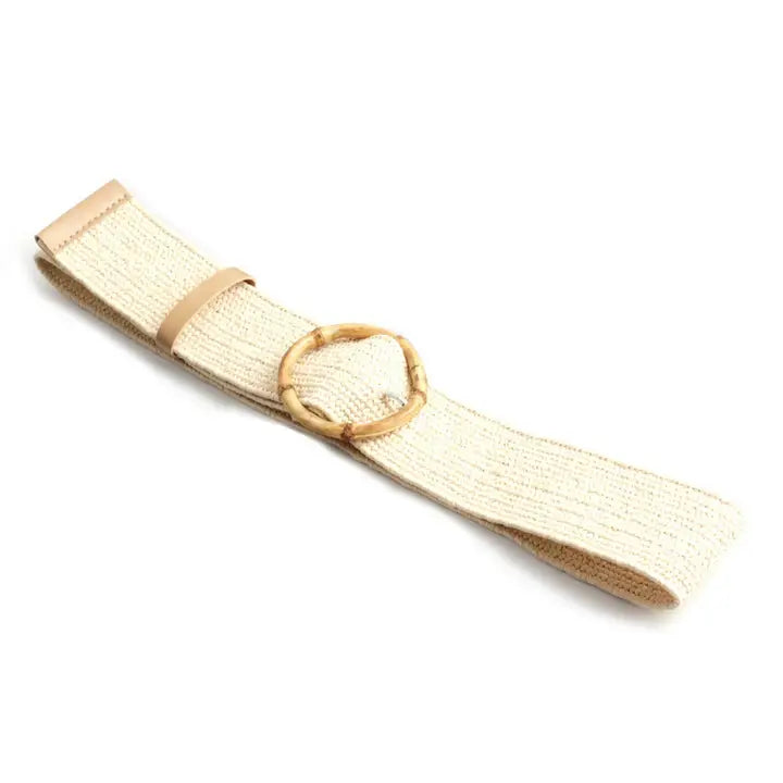 Round Buckle Fashion Stretch Belt