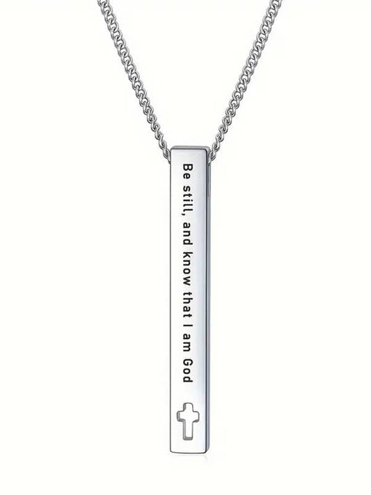 RELIGIOUS INSPIRATION BAR PENDANT NECKLACE