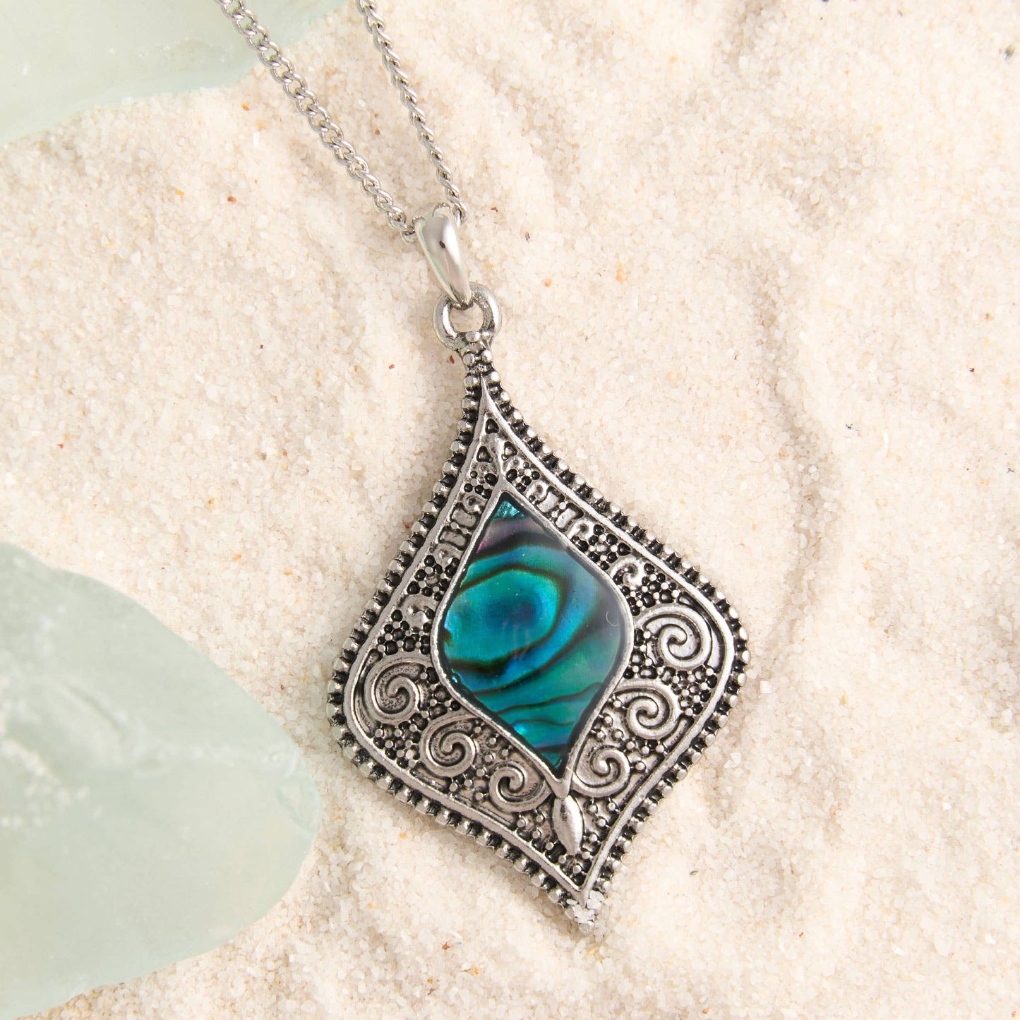 Abalone Shell Vintage Pendant Necklace