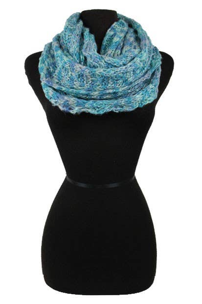 Colorful Stitched Crochet Knit Infinity Scarves
