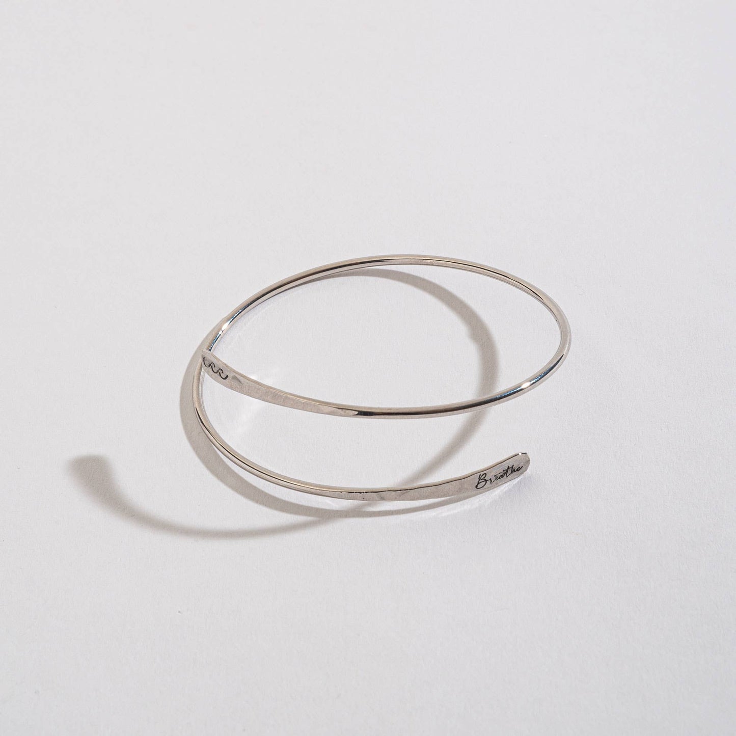 Breathe Engraved Adjustable Bangle Bracelet