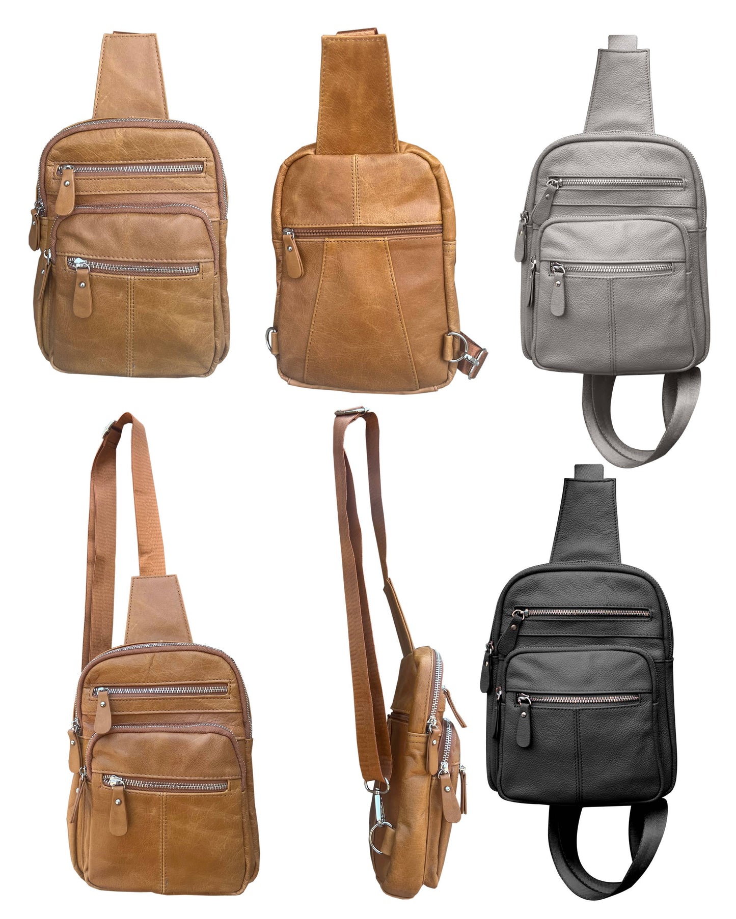 Cowhide Leather Sling Backpack