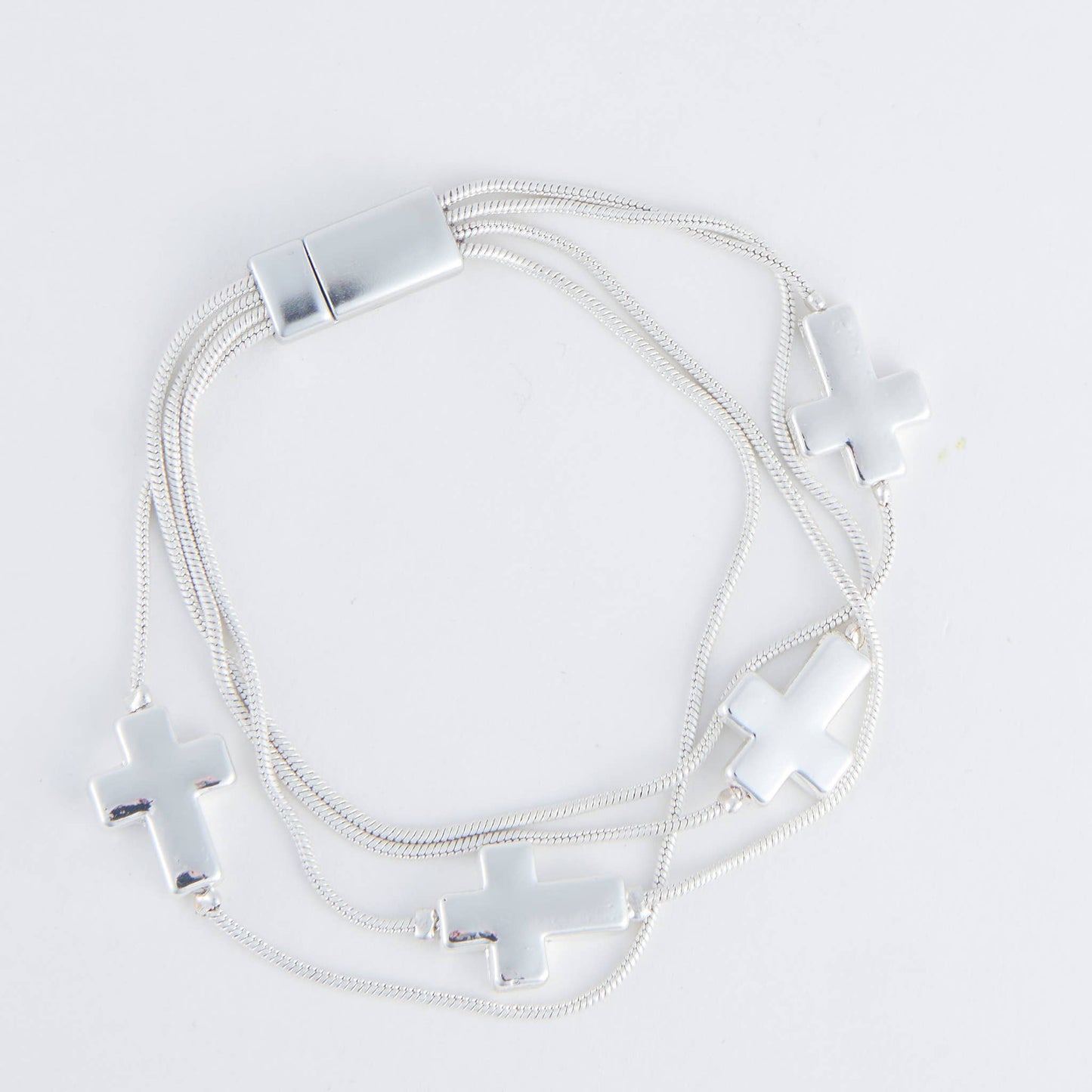 Cobie Multi Row Inspirational Cross Magnetic Bracelet
