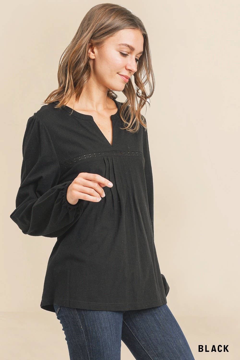 Casual Everyday Pintuck Detail Knit Top