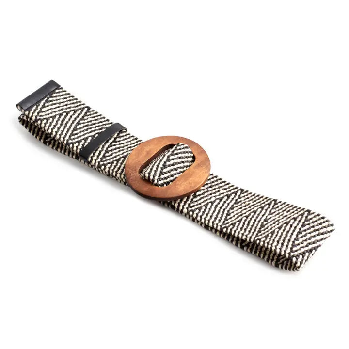 Round Buckle Fashion Stretch Belt