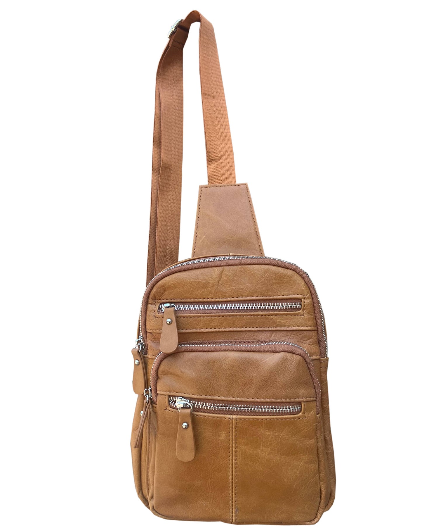 Cowhide Leather Sling Backpack