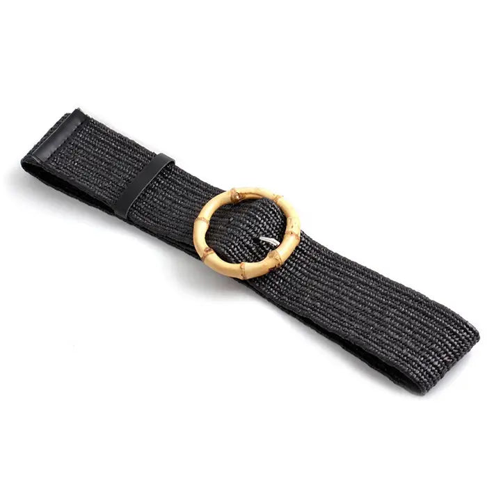 Round Buckle Fashion Stretch Belt