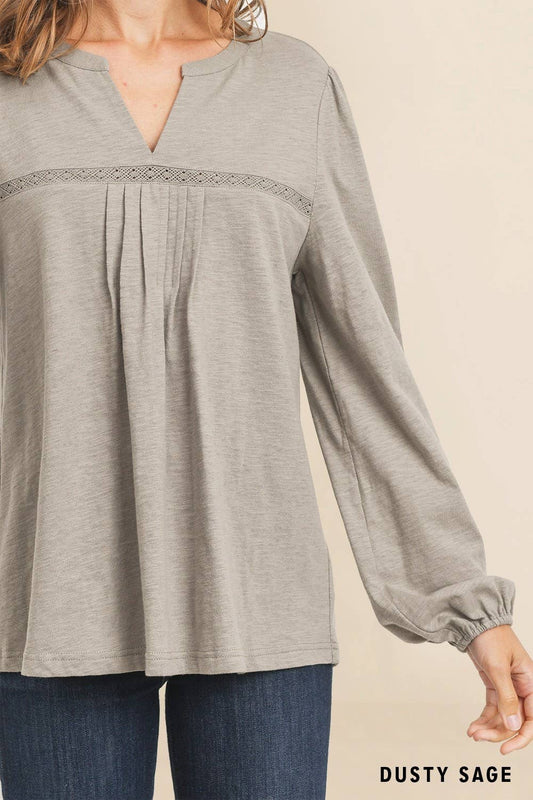Casual Everyday Pintuck Detail Knit Top