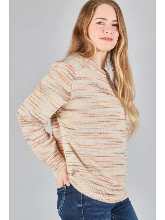 Multi Color Striped Round Neck Sweater
