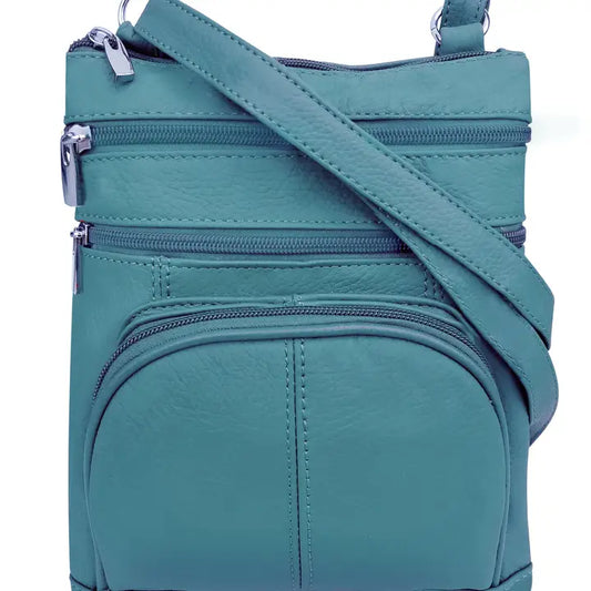 Leather Crossbody with Front Pouch Pocket