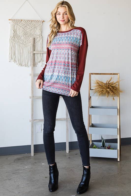 Solid Ribbed and Multi Color Top
