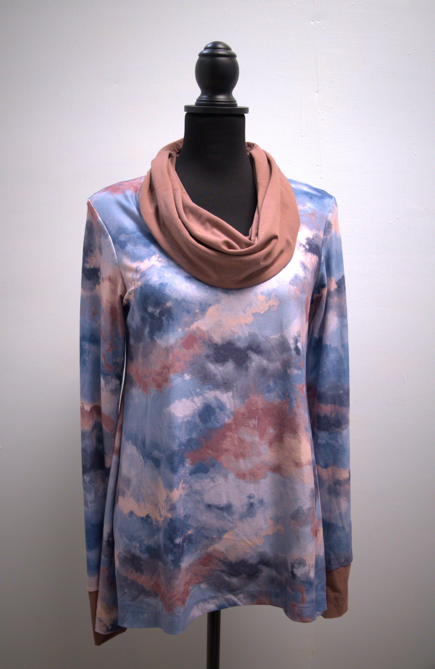 LKC LDT Tie Dye Cowl Neck Top