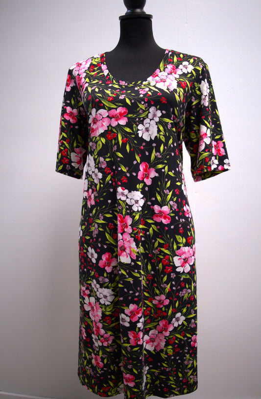 LKC LDT Floral Print Short Sleeve Dress