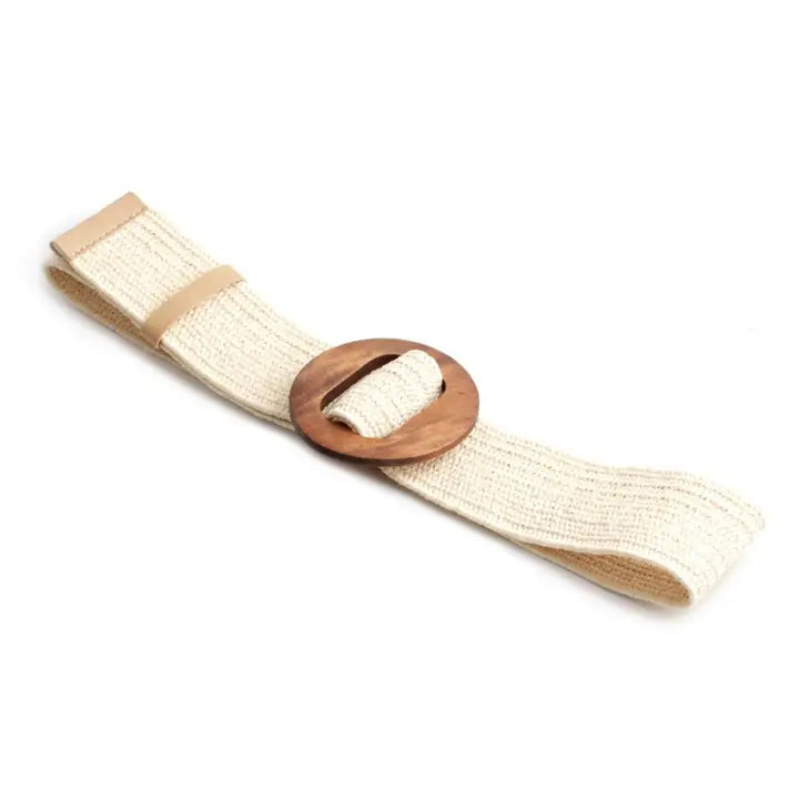 Round Buckle Fashion Stretch Belt
