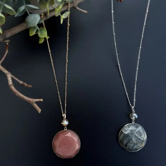 Large Shimmer Quartz Necklace