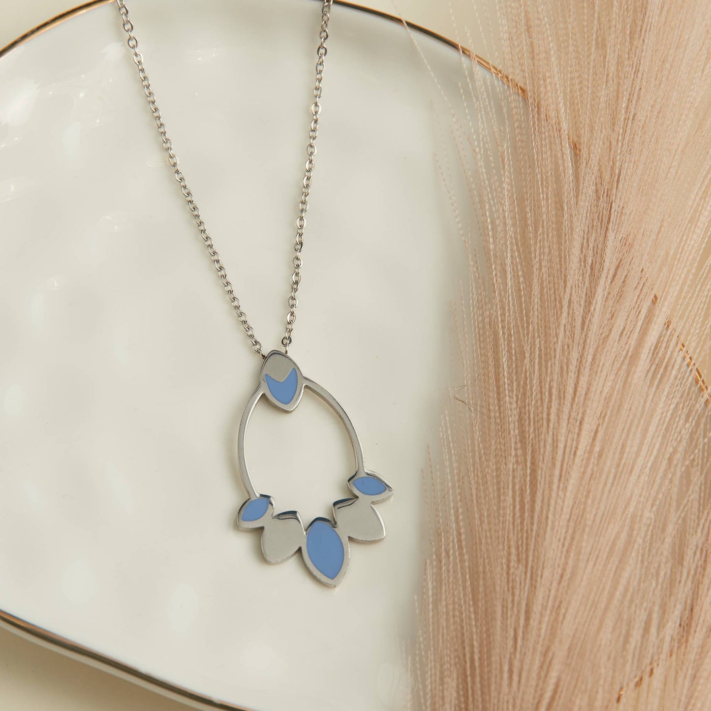 Hypoallergenic Stainless Steel Cut Out Tear Necklace