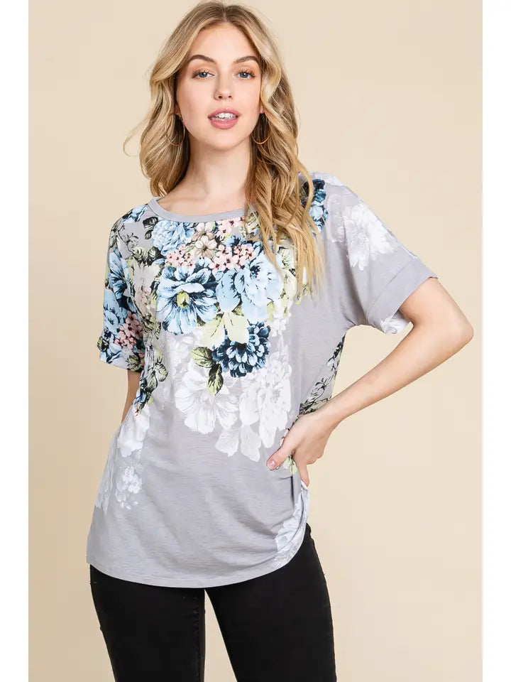 Relaxed Everyday Floral Print Tee