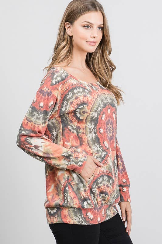ST1788-20 MULTI COLOR PRINT TOP