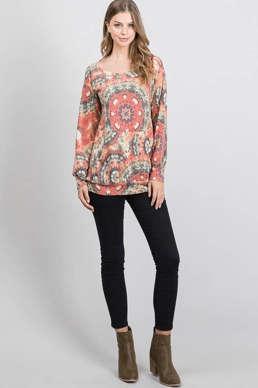 ST1788-20 MULTI COLOR PRINT TOP