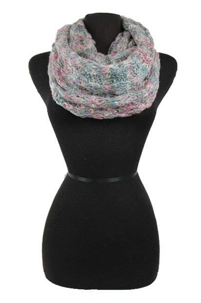 Colorful Stitched Crochet Knit Infinity Scarves