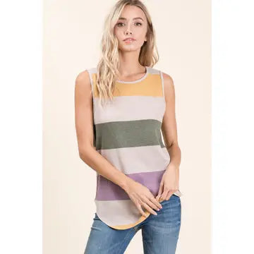 Color Block Sleeveless Top