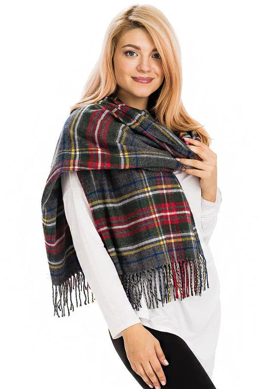 Faux Cashmere Felt Fringed Oblong Winter Scarves