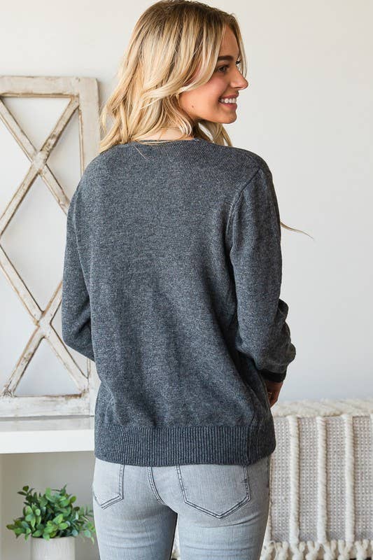 MJ006 LONGSLEEVE V NECK SWEATER