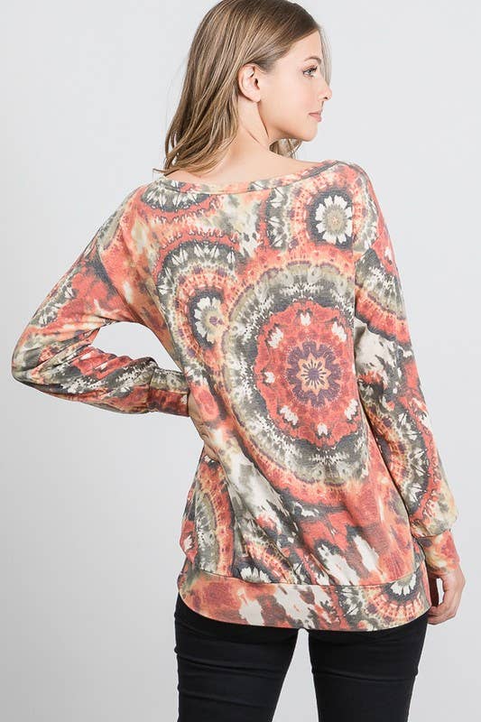 ST1788-20 MULTI COLOR PRINT TOP