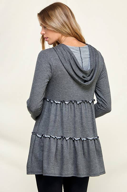 Plus Size Knit Hoodie Tunic