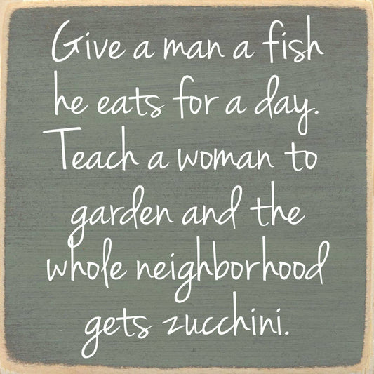 Neighborhood Zucchini 5x5 Block Sign