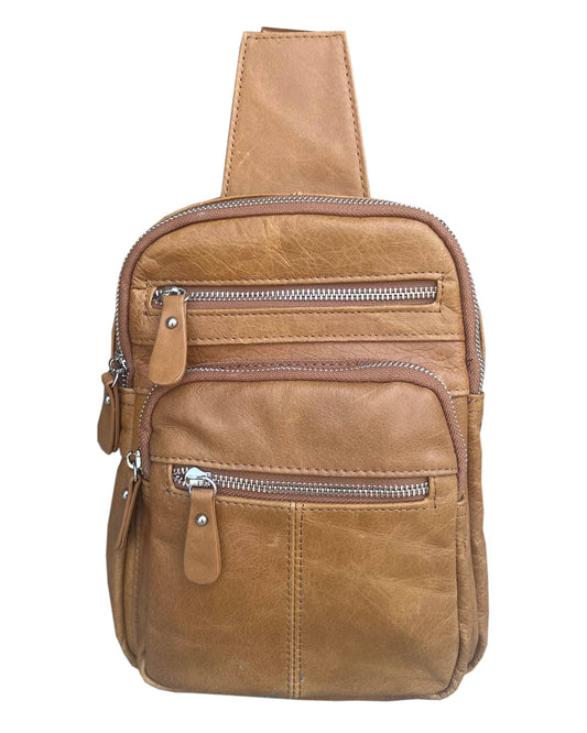 Cowhide Leather Sling Backpack
