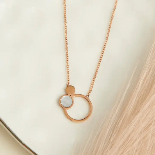 Petite Circle Stone Necklace