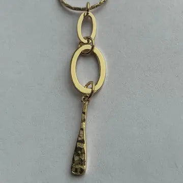 Textured Oval Ring Pendant Necklace